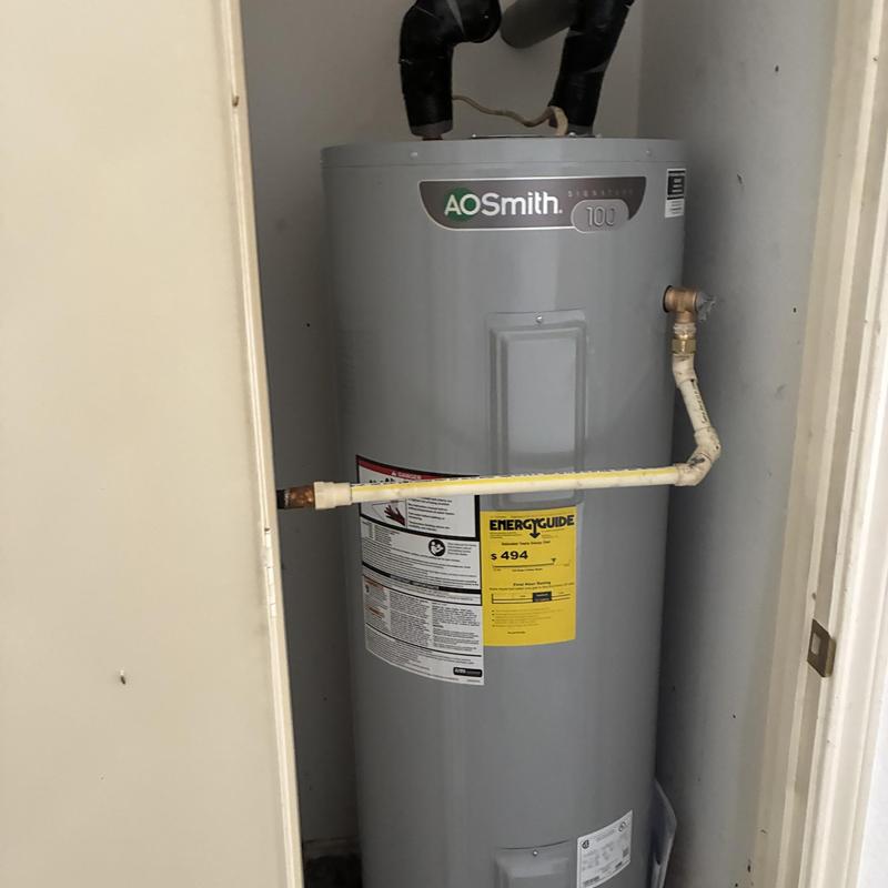 Water heater installation with new plumbing connections