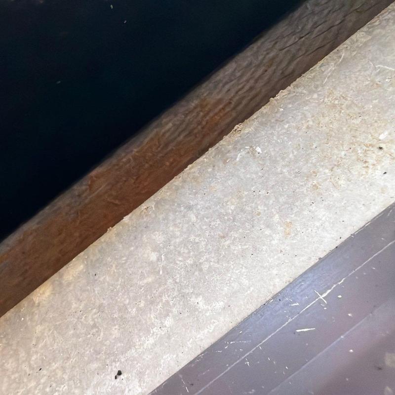 Roof drip edge showing rust and discoloration
