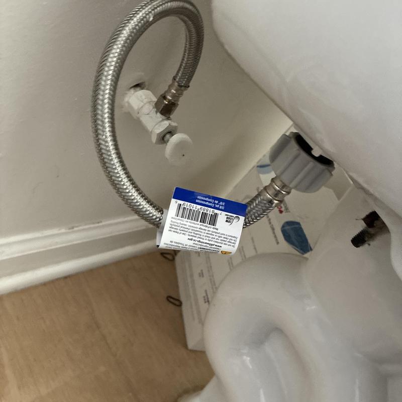 Toilet water supply line installation and connection