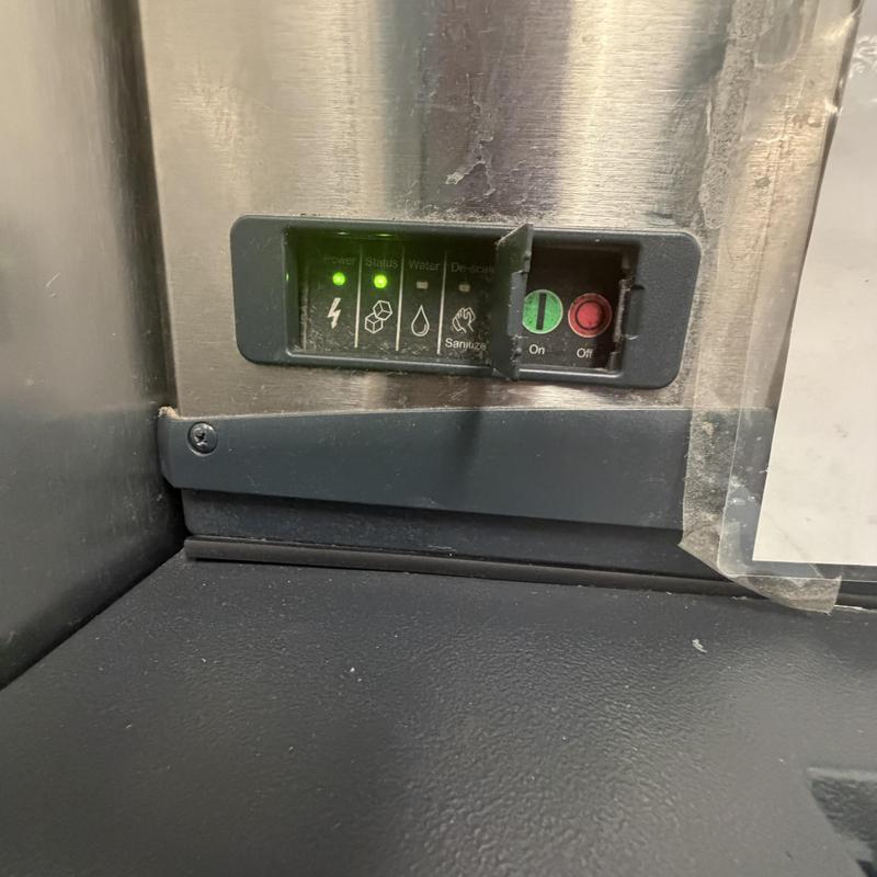 Ice machine control panel with indicator lights on Ice machine control panel with indicator lights on