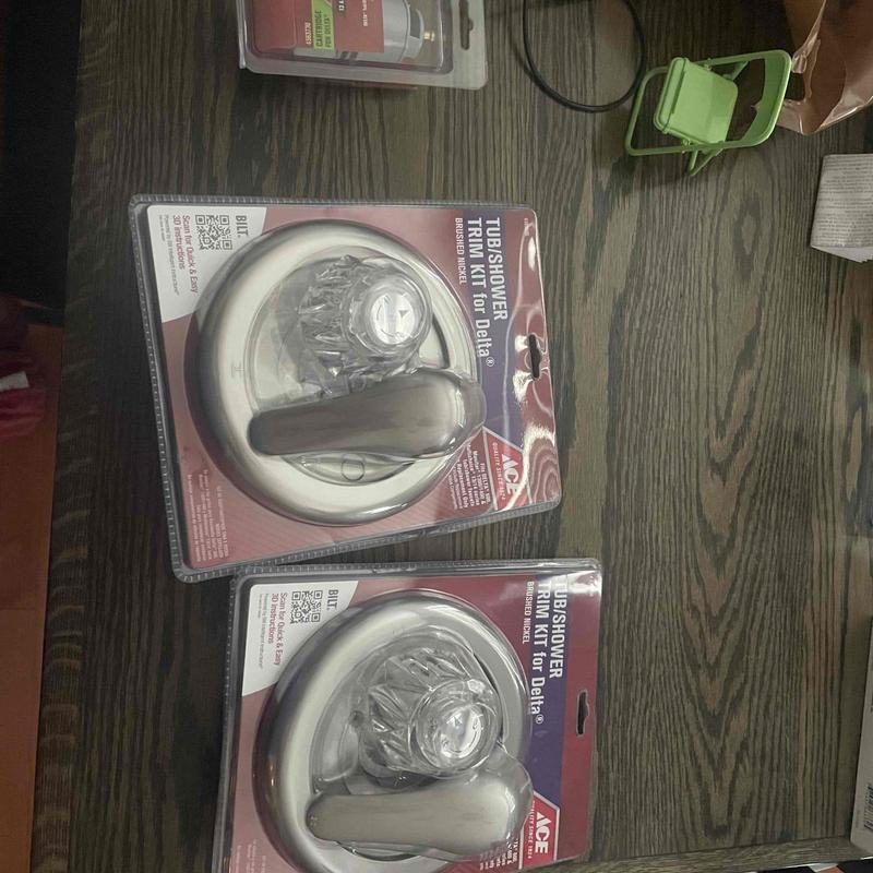 Shower trim kits for Delta faucets in packaging Shower trim kits for Delta faucets in packaging