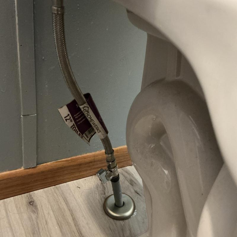 Toilet emergency stop valve with braided supply line Toilet emergency stop valve with braided supply line