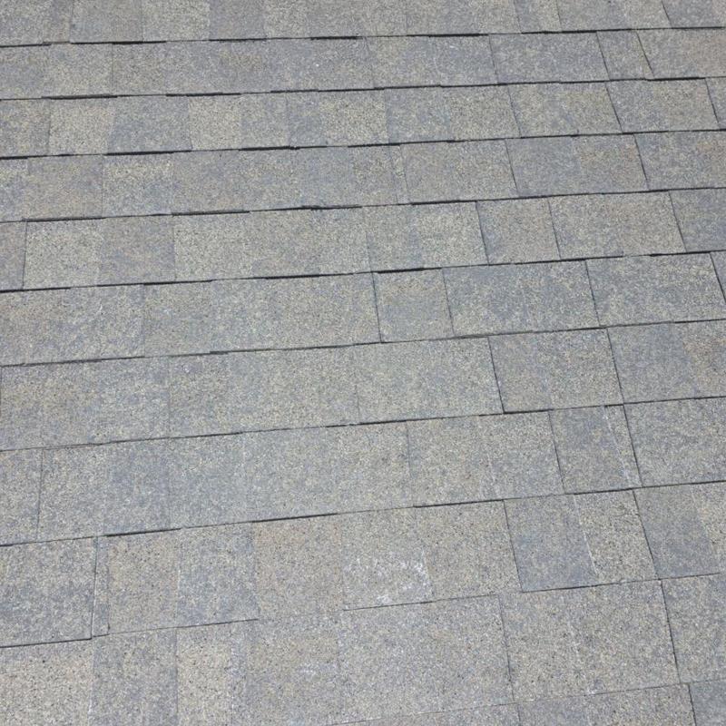 Architectural shingles hail damage with granule loss
