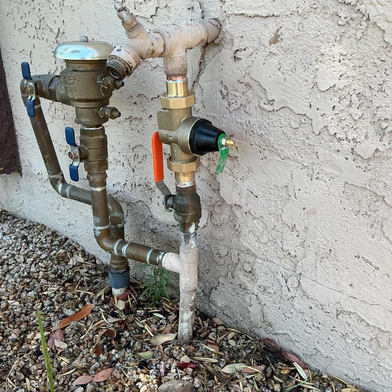 1 Inch Pressure Regulator Valve with piping by wall