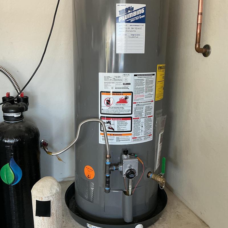 50 Gallon Gas Water Heater with Safety Labels