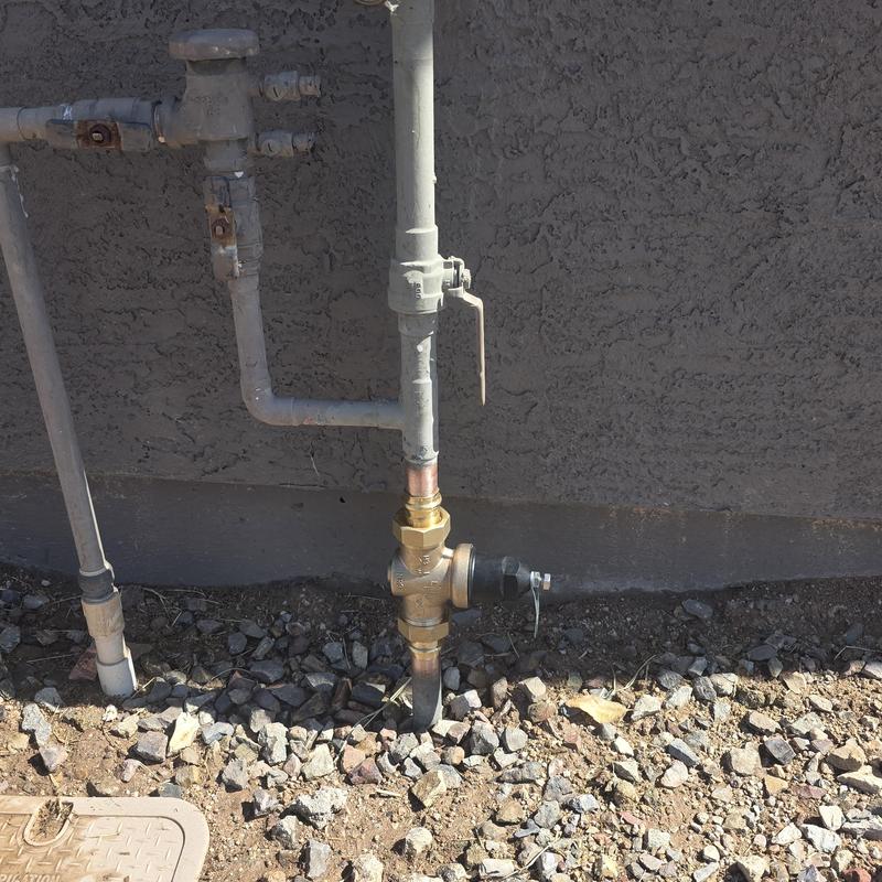 1-inch pressure reducing valve on outdoor water line 1-inch pressure reducing valve on outdoor water line