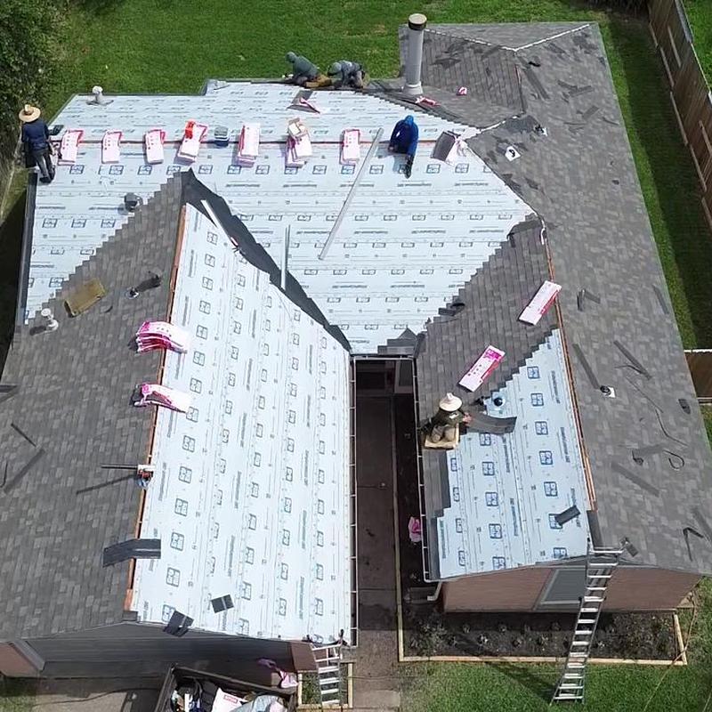 Asphalt shingle roof underlayment installation in Pearland TX