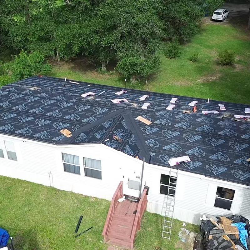 Roof underlayment installation on residential property