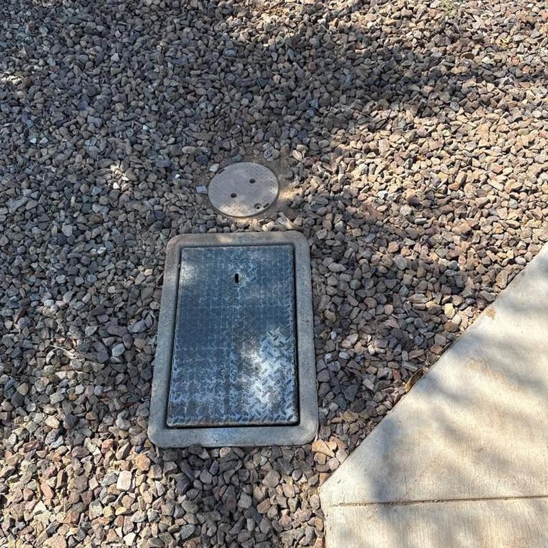 Pressure reducing valve access box and meter cover outdoors