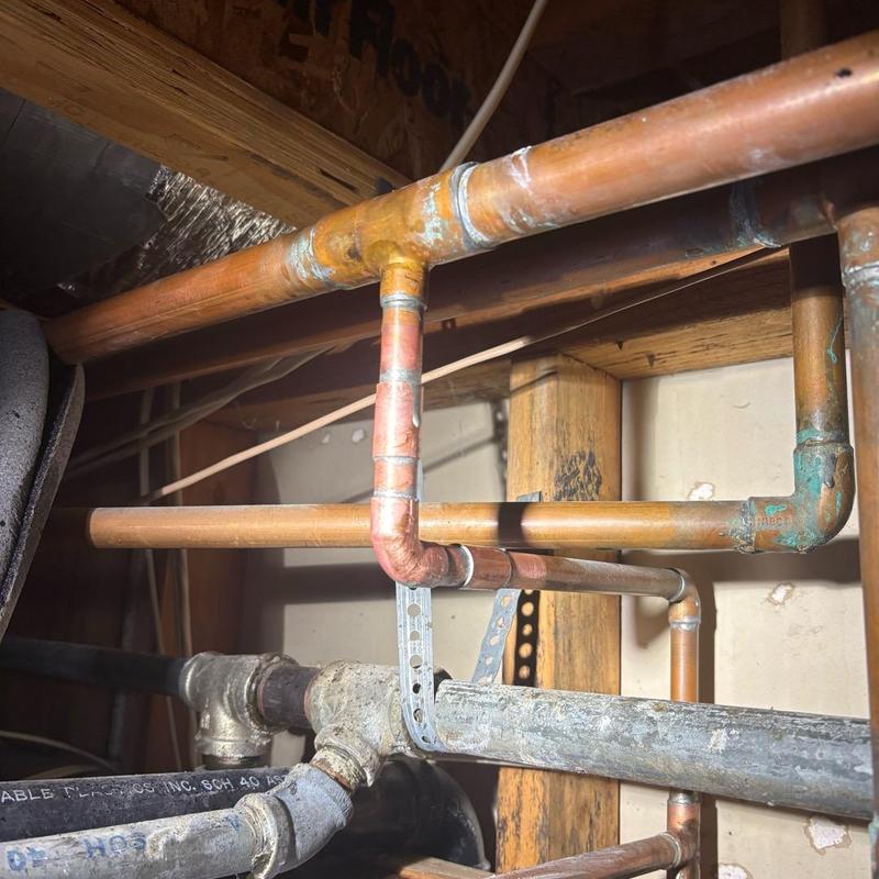 1/2 inch copper supply pipe with soldered fittings