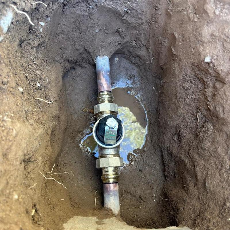 Pressure relief valve installation in ground with water