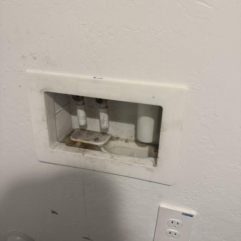 Washing machine hot water valve and hose connection panel