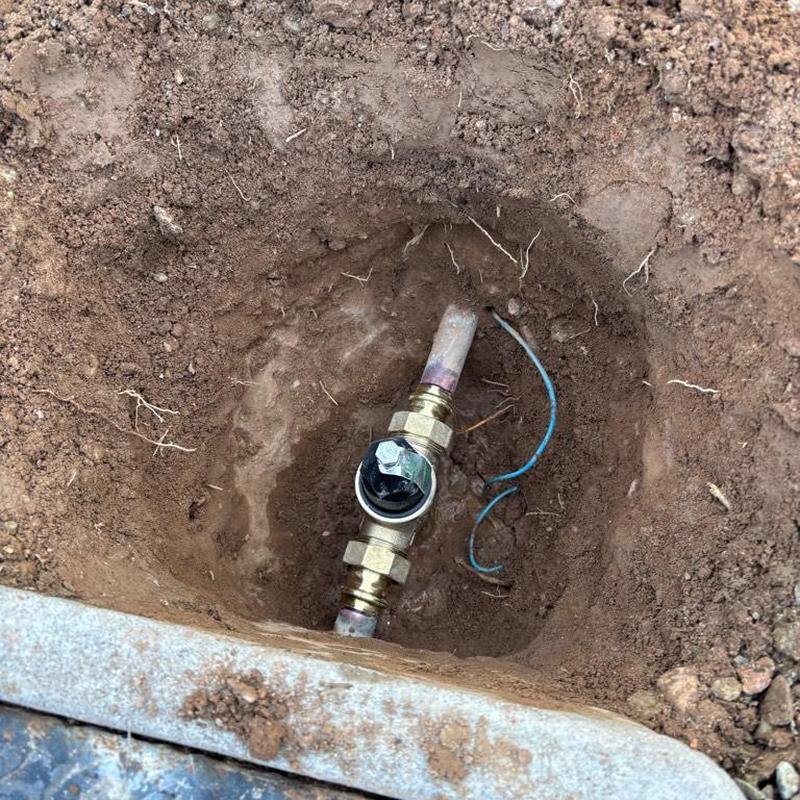 1-inch pressure relief valve with access box installation