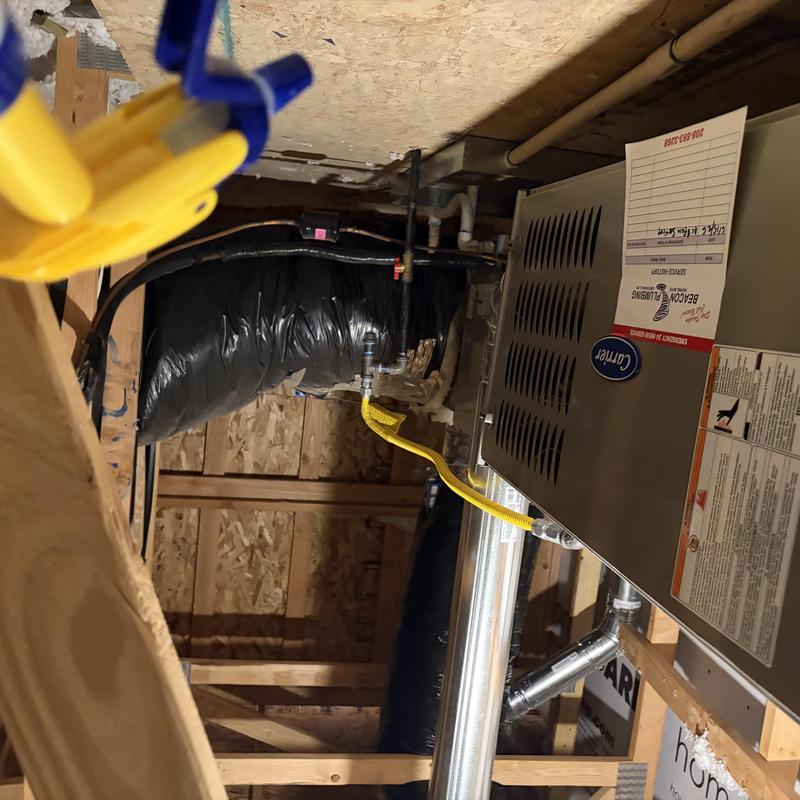 2021 Carrier gas furnace with ductwork in attic