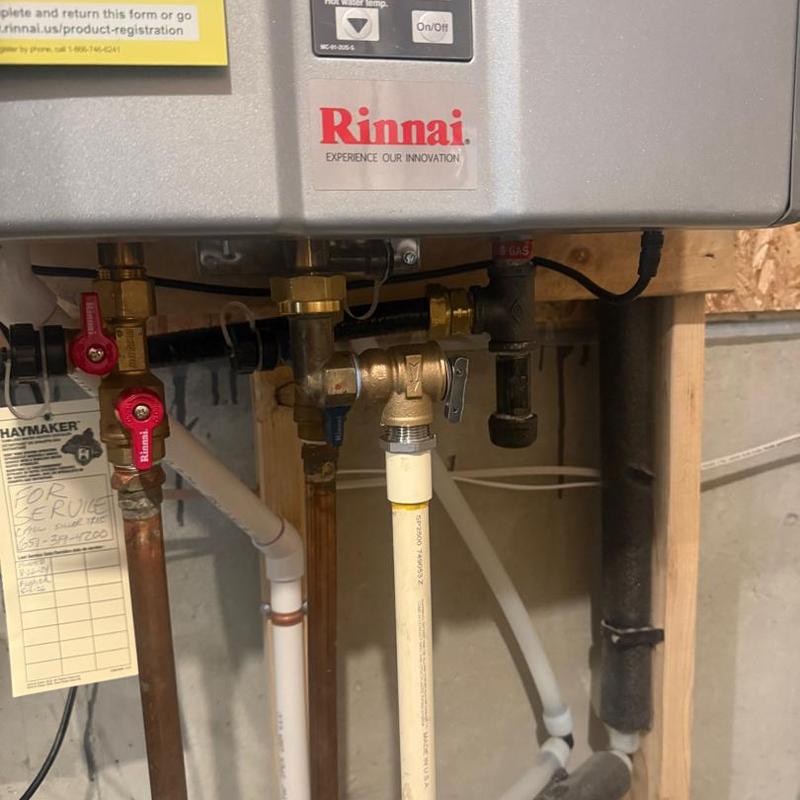 Rinnai tankless water heater TP valve and pipes