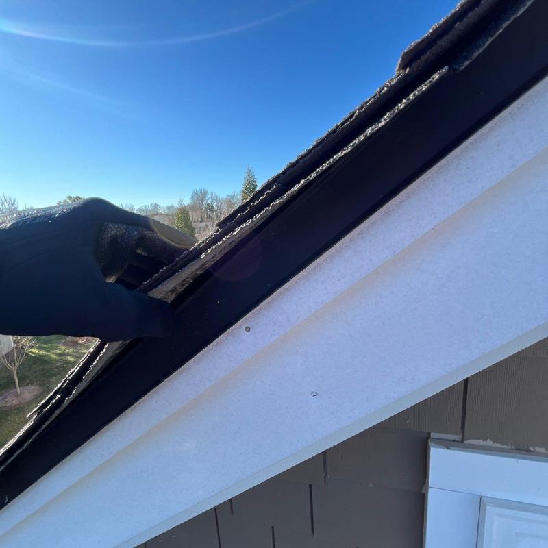 Roof edge flashing with hail damage inspection