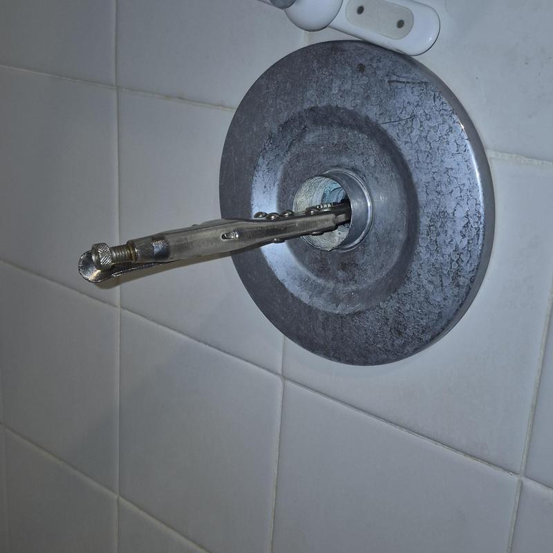 Price Pfister shower valve rebuild with locking pliers
