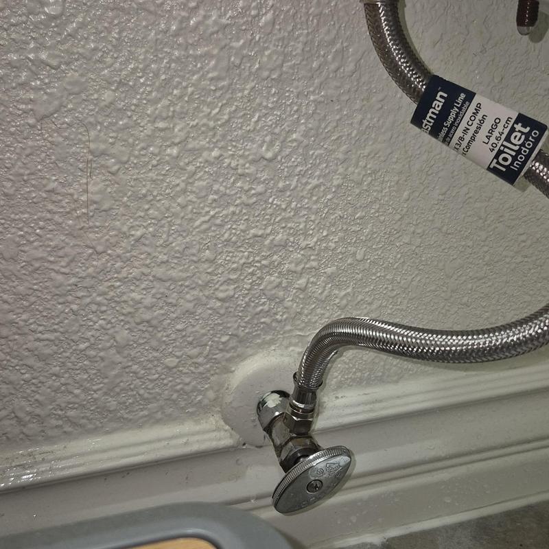 Toilet water supply valve with braided hose connection