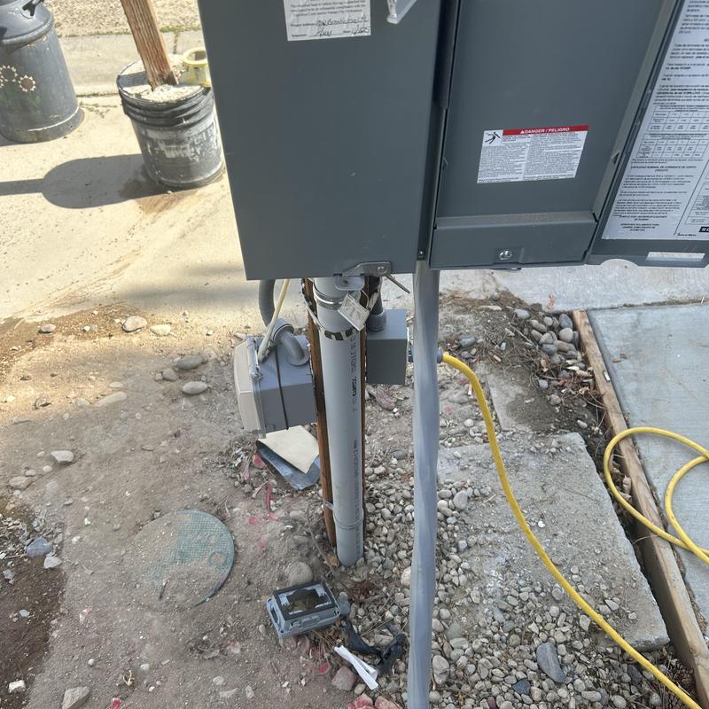 Electrical meter and circuit panel installation in ground Electrical meter and circuit panel installation in ground