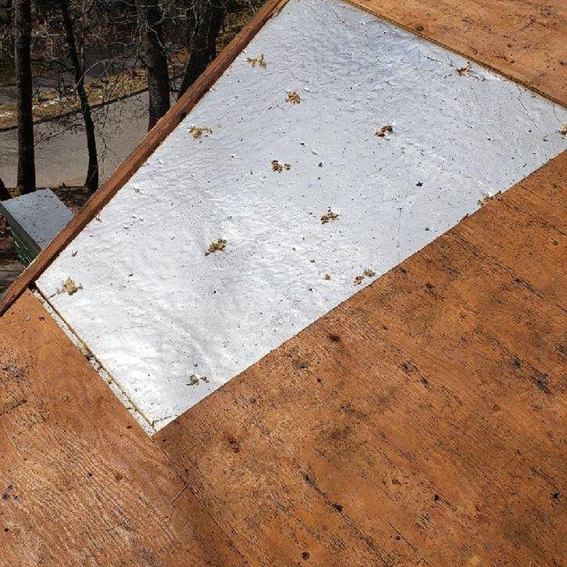 Roof decking with dry rot repair patch in Sonora CA