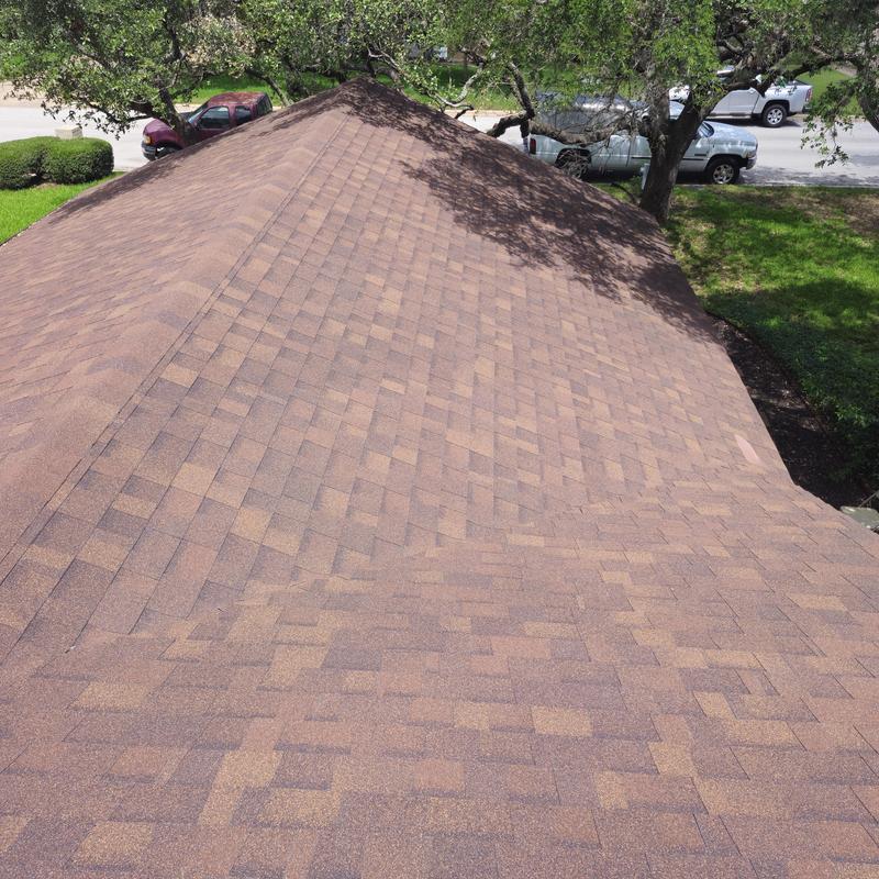 GAF Hickory shingle roof with Cobra III ridge venting GAF Hickory shingle roof with Cobra III ridge venting