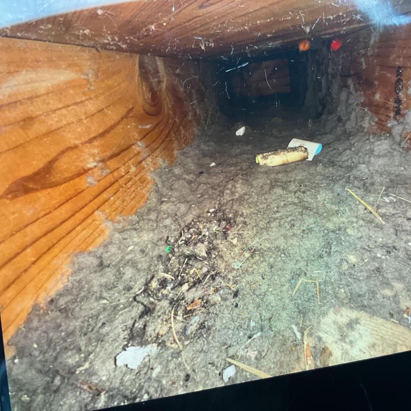 Air duct interior with dust and debris buildup Air duct interior with dust and debris buildup