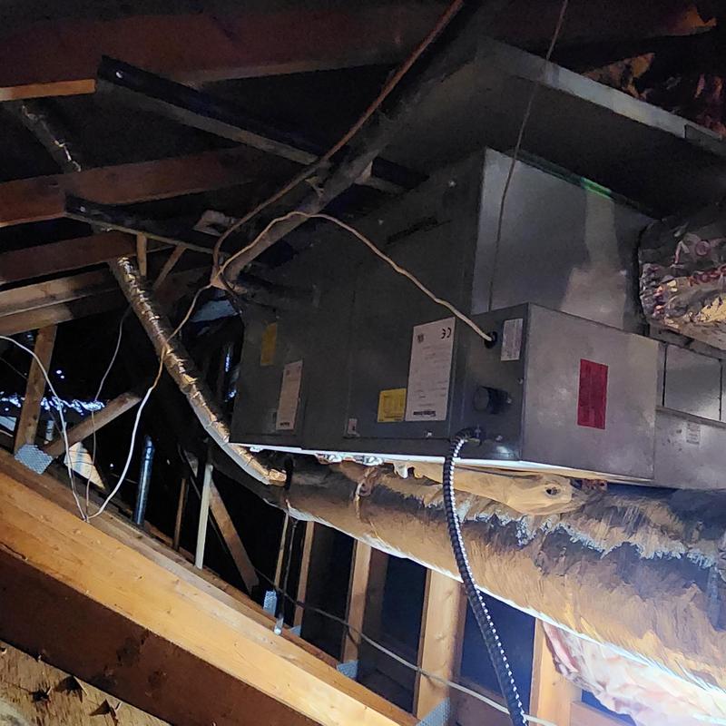 Unico High Velocity cooling system in attic space Unico High Velocity cooling system in attic space