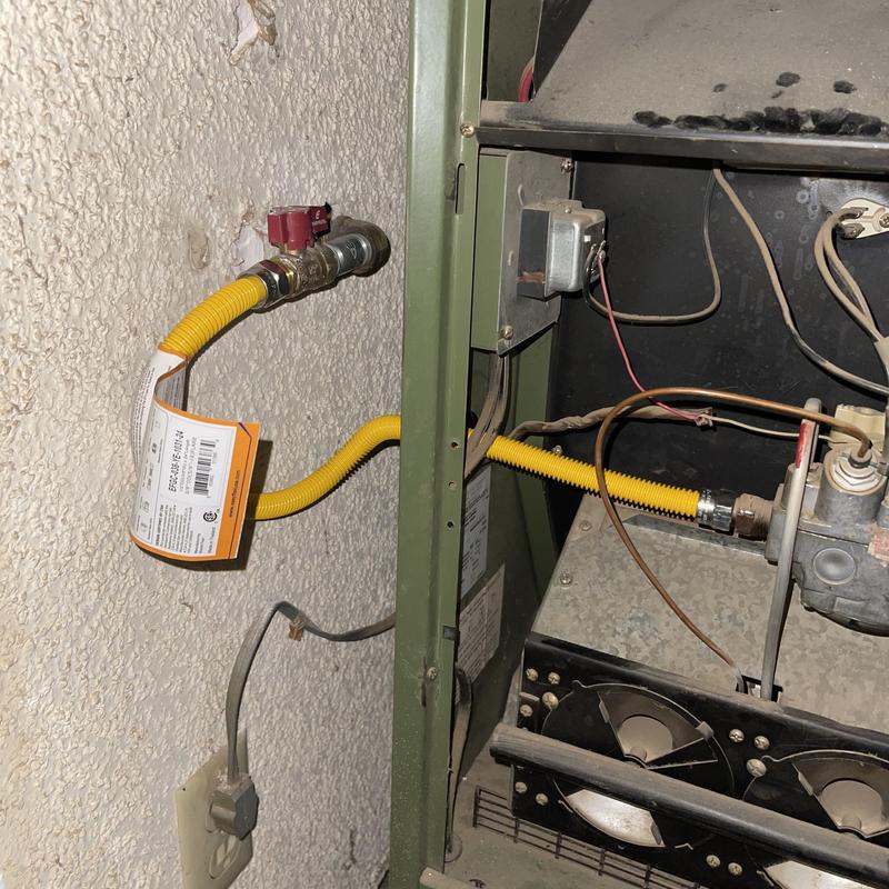 12 inch gas valve and flex line on furnace 12 inch gas valve and flex line on furnace