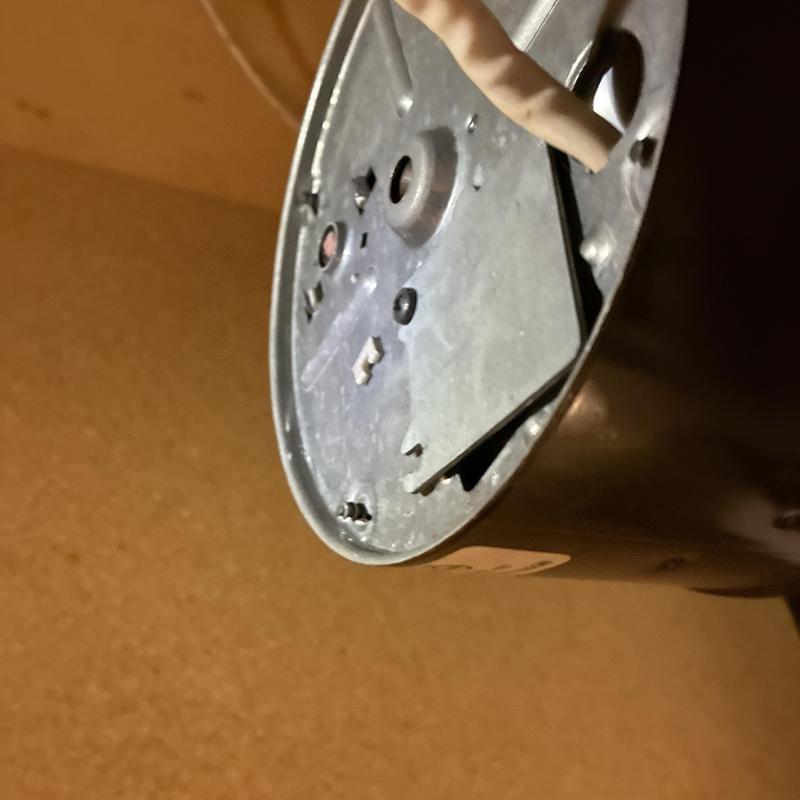 Garbage disposal power connection wiring close-up