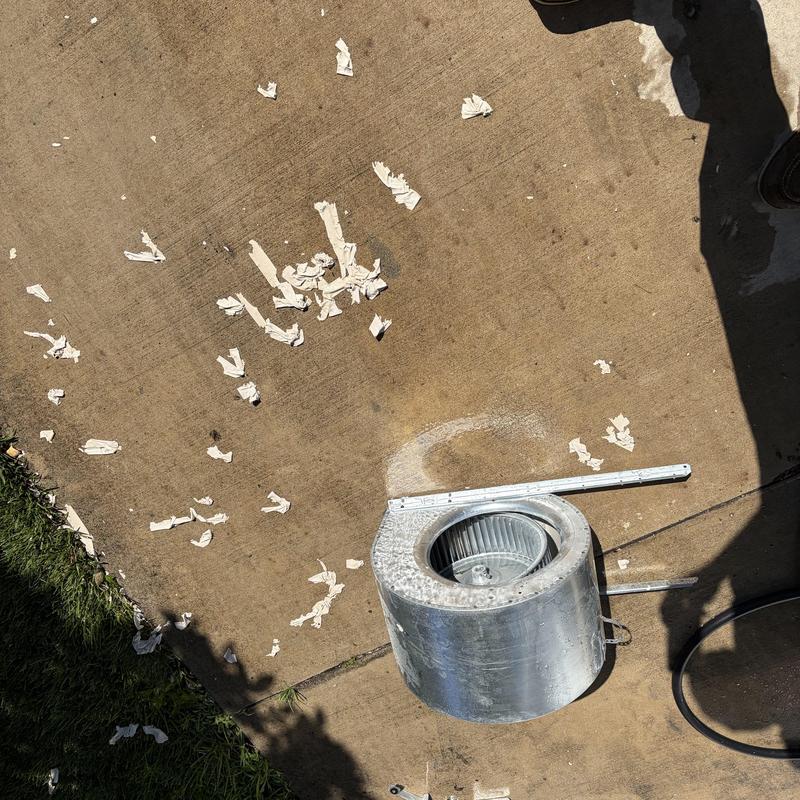 HVAC blower wheel and motor cleaning on concrete HVAC blower wheel and motor cleaning on concrete