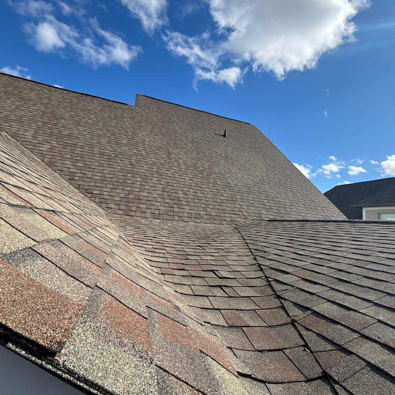 Asphalt shingle roof with hail damage in Thompson's Station