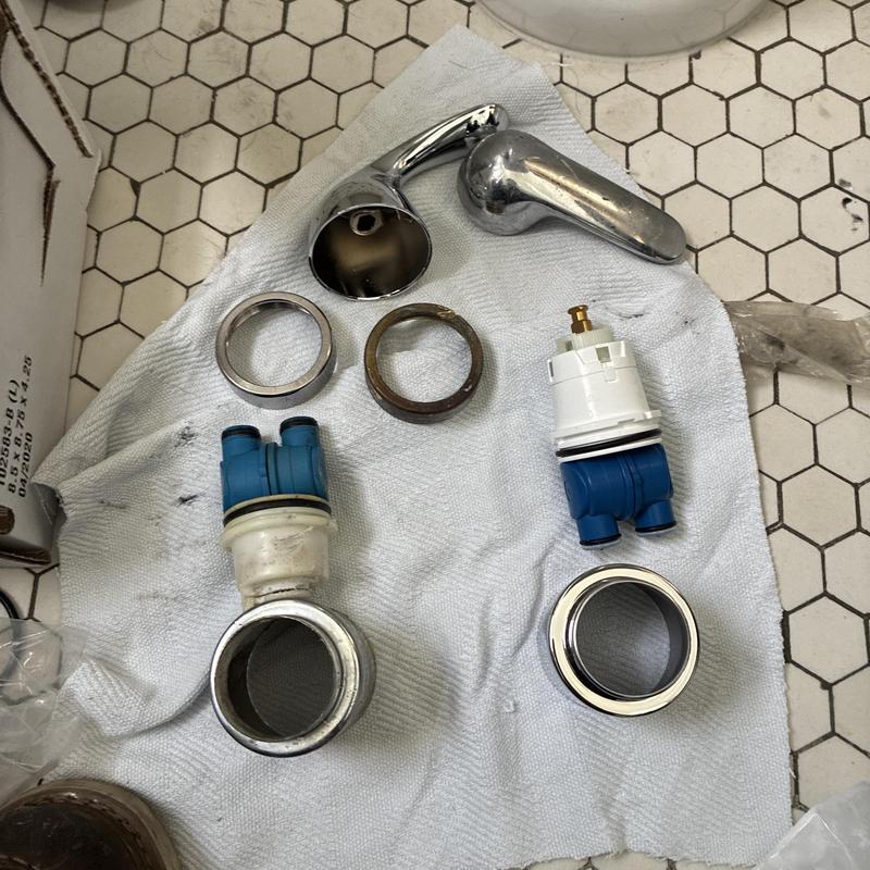 Delta shower faucet parts including cartridge and handle