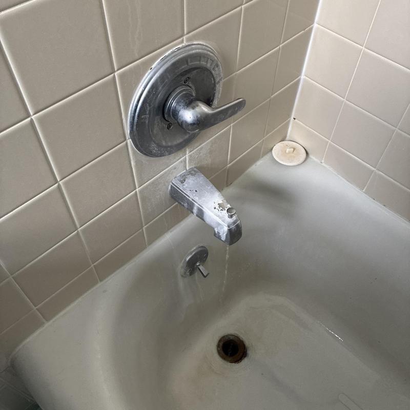 Delta shower faucet with leaking tub spout and handle