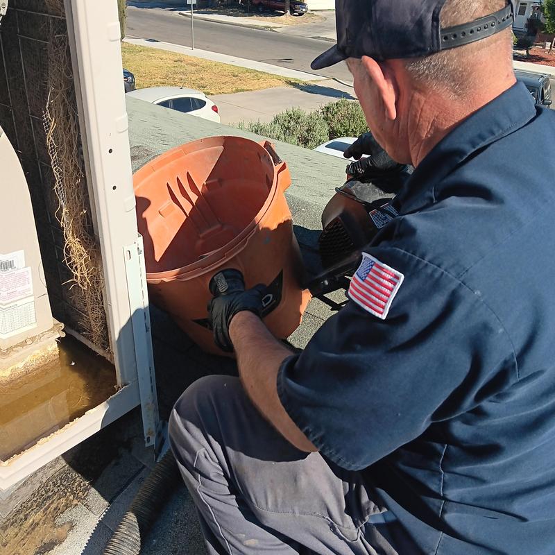 Swamp cooler bucket replacement on rooftop