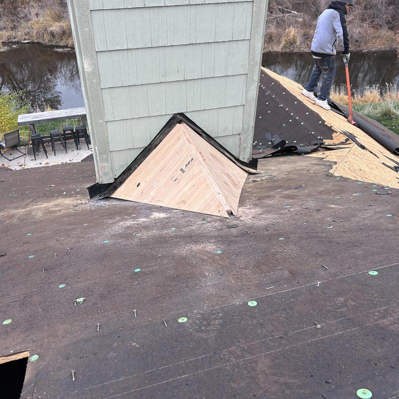 Roof cricket framing and underlayment installation Roof cricket framing and underlayment installation