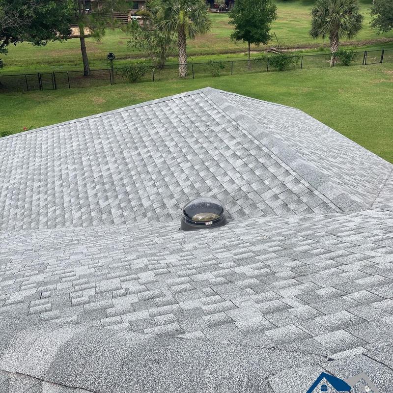 Architectural shingle roof with sun tunnel skylight Architectural shingle roof with sun tunnel skylight