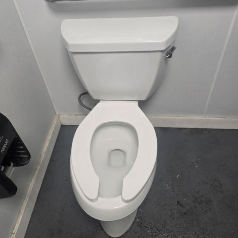 Toilet with new wax ring after drain cable clearing