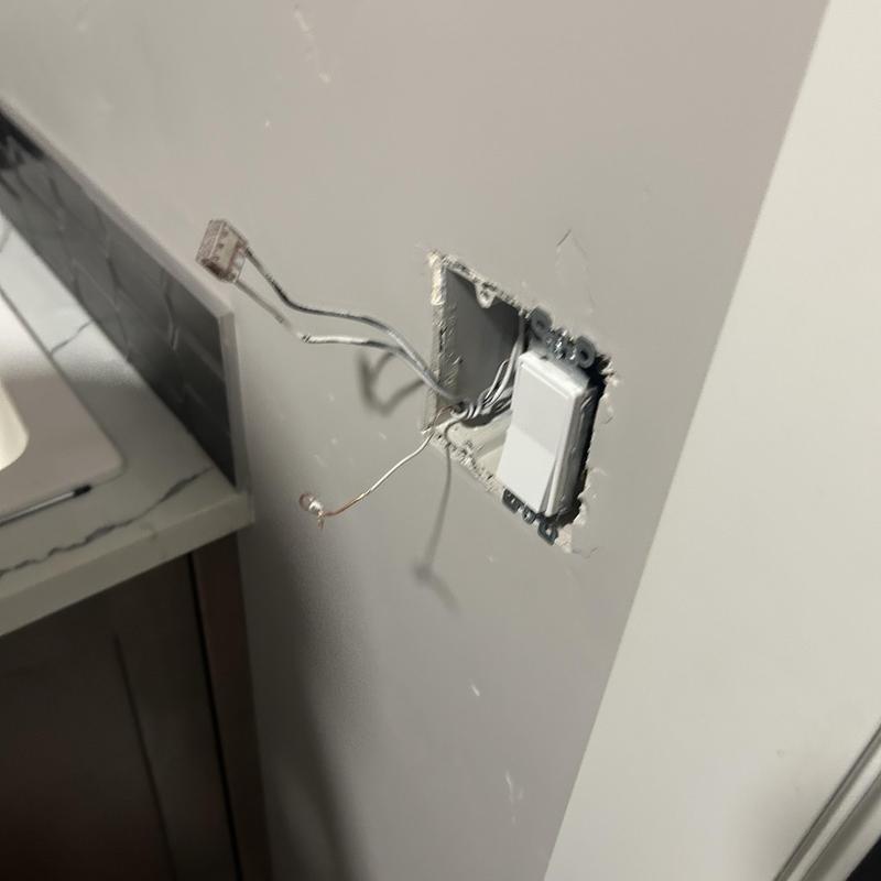 Decora style timer switch installation with wiring exposed