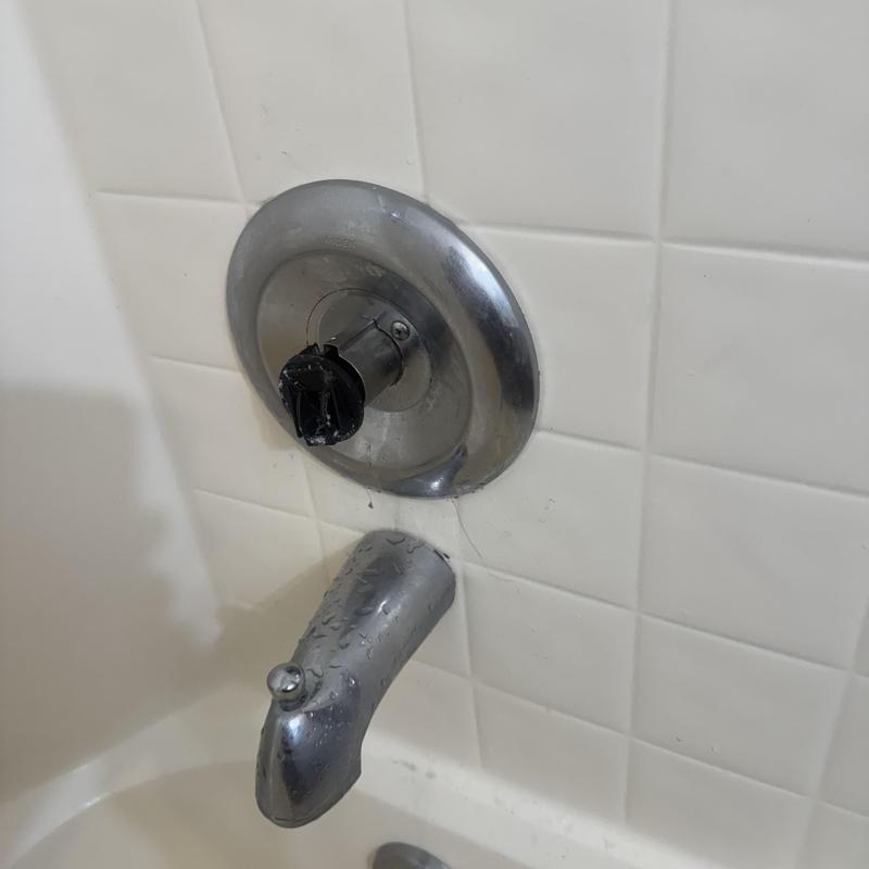 Moen shower cartridge valve without handle in tiled shower