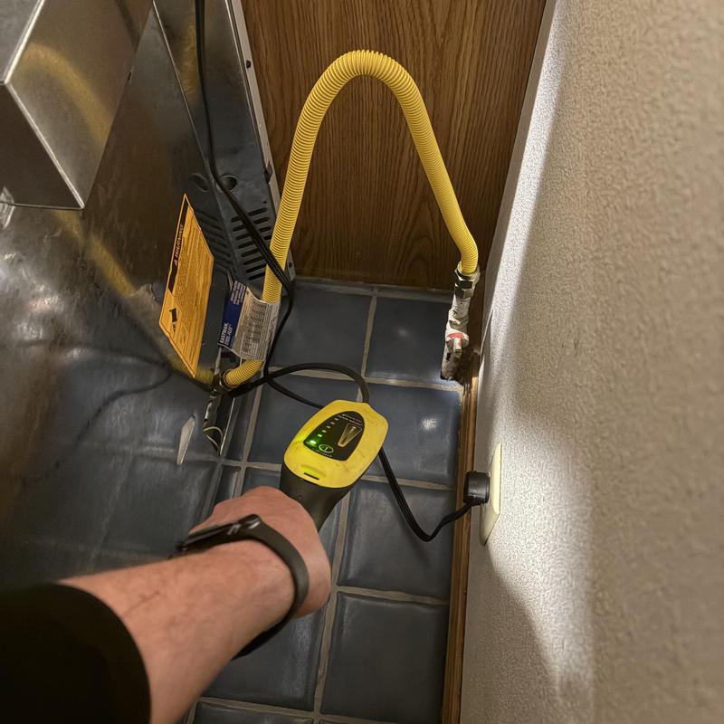 Gas supply line leak detection with electronic detector