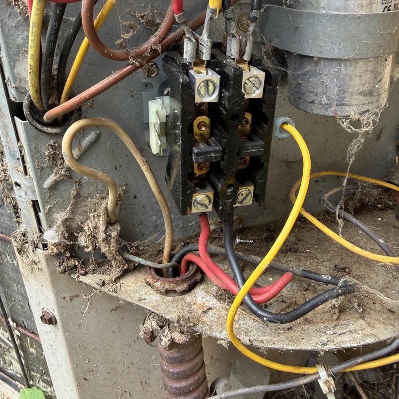 AC contactor and wiring in dirty HVAC unit enclosure AC contactor and wiring in dirty HVAC unit enclosure