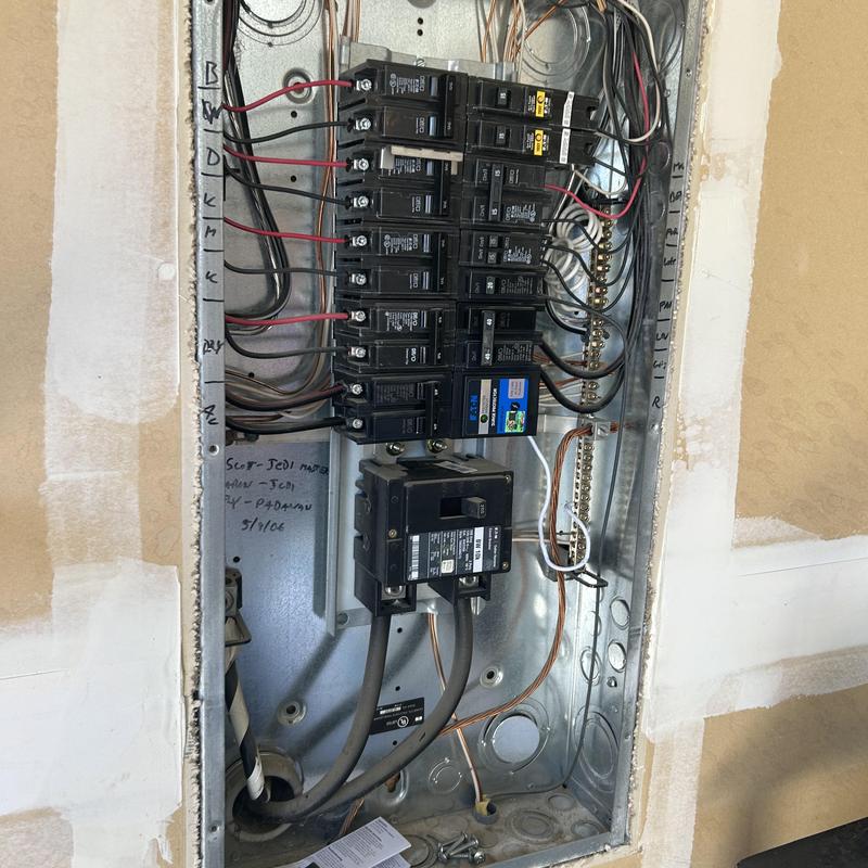 Electrical panel upgrades with two pole breakers installed