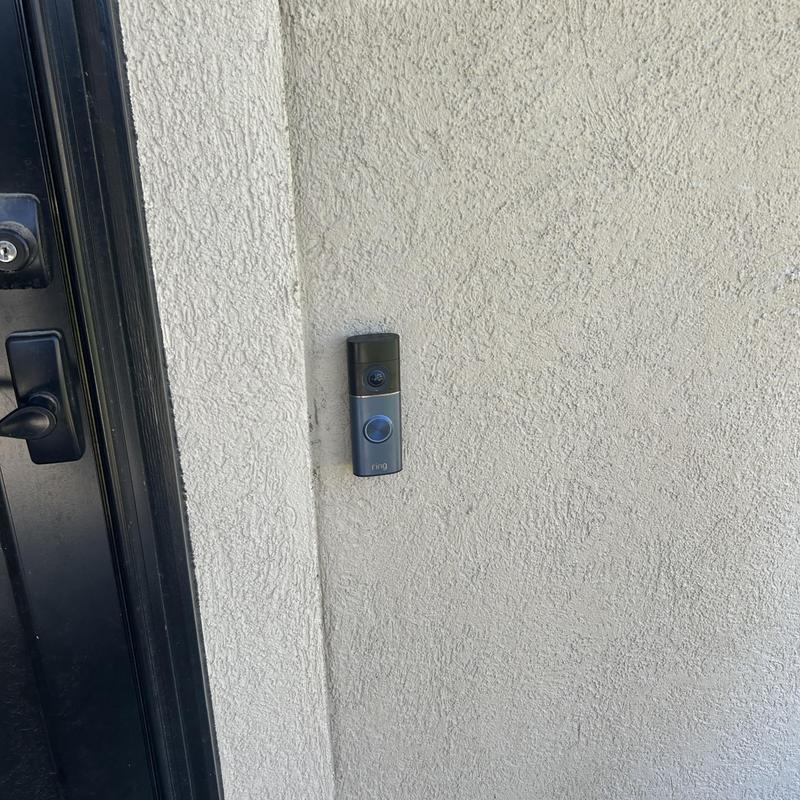 Video doorbell replacement on stucco exterior wall