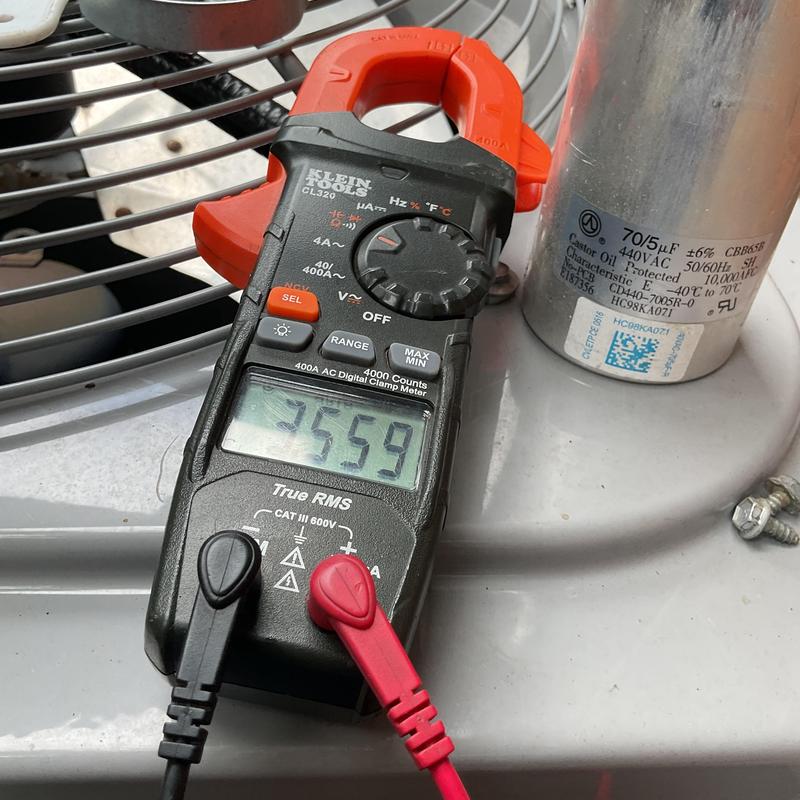 AC capacitor and digital clamp meter testing AC capacitor and digital clamp meter testing