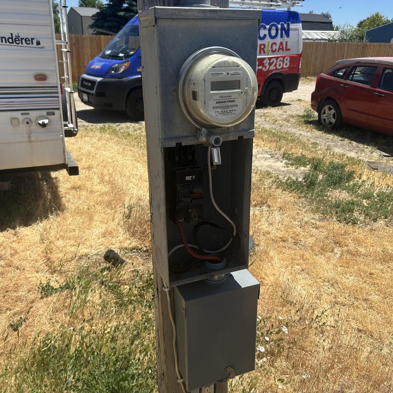 Challenger meter main electrical panel outdoors Challenger meter main electrical panel outdoors