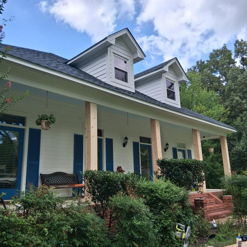 4x4 porch posts with custom fluted 1x10 wrapping 4x4 porch posts with custom fluted 1x10 wrapping