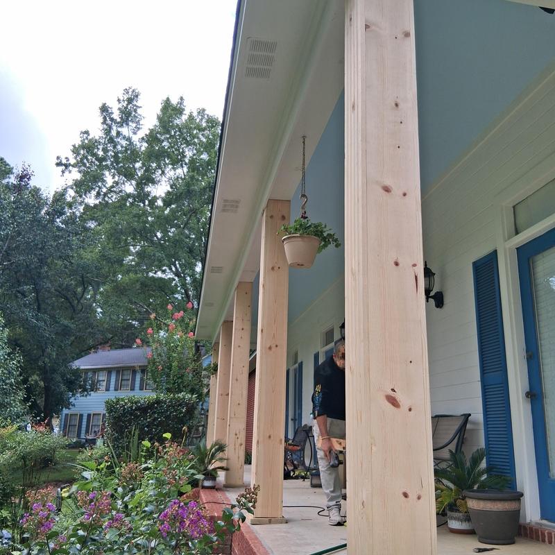 4x4 wood porch posts wrapped with fluted custom 1x10 panels 4x4 wood porch posts wrapped with fluted custom 1x10 panels