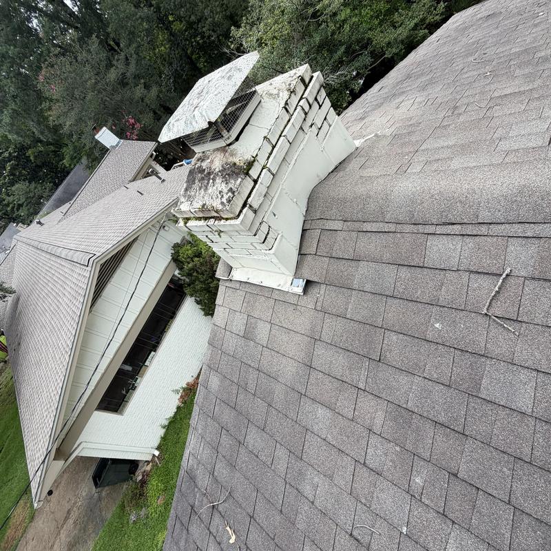 Roof shingles and chimney inspection for leaks