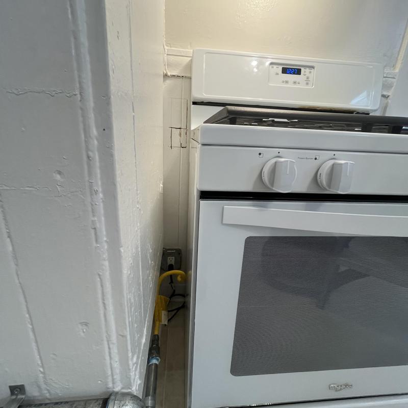 Gas stove with new ventless range hood installation