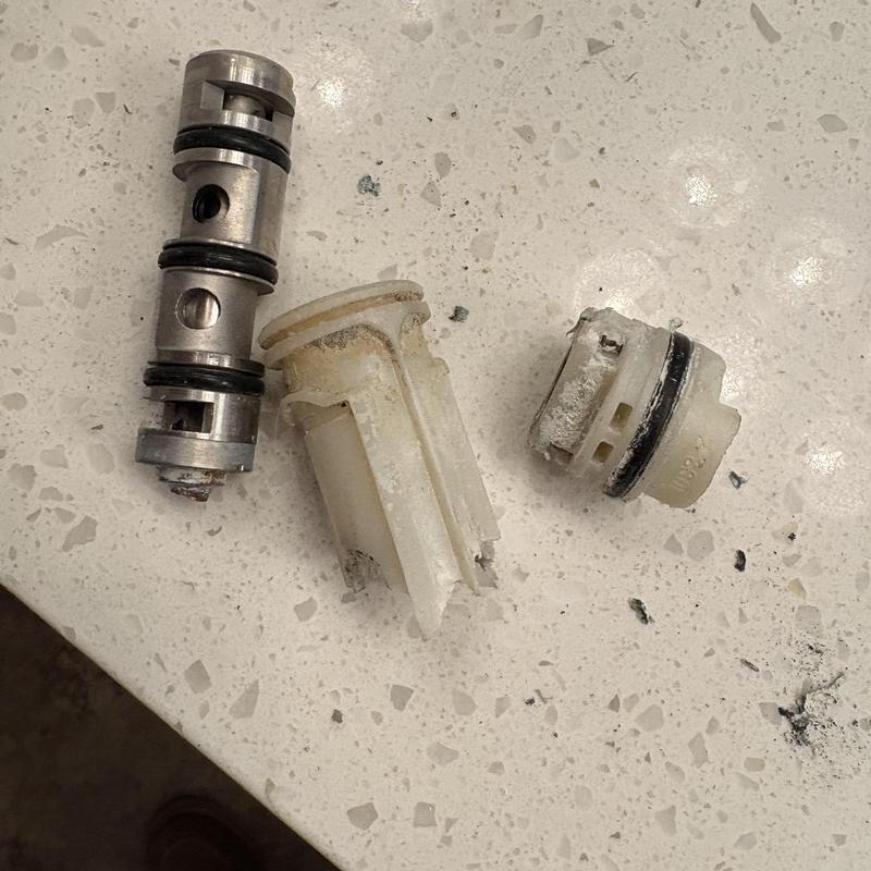Moen Positemp cartridge with corrosion buildup Moen Positemp cartridge with corrosion buildup
